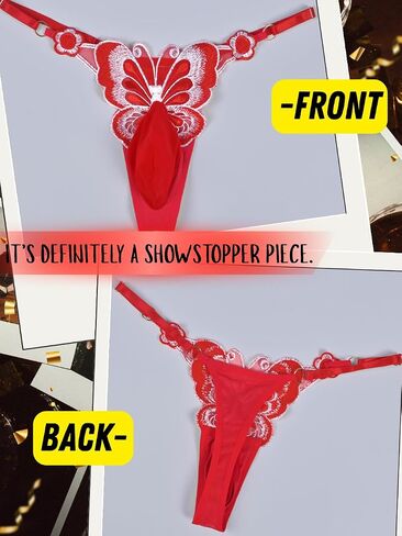 Mens Sexy Butterfly Thong Lingerie, Sissy Girly Femboy Panties, Flower Sheer Mesh, Low Rise G-String Underwear in Saudi Arabia