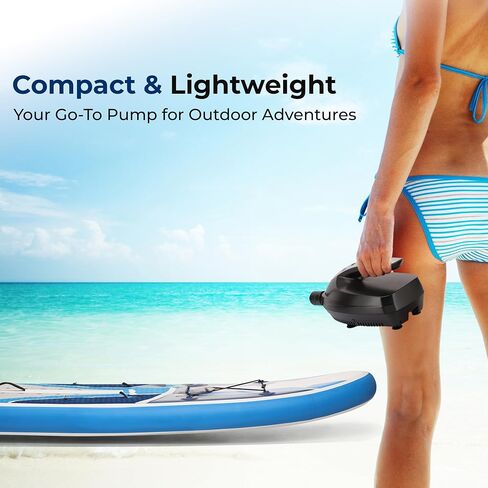 Serene Life Digital Electric Air Pump Compressor - 110W 12 Volt Quick Air Inflator w/LCD, 0-16 Adjustable PSI - for Water Sport Inflatable SUP Stand Up Paddle Board - SereneLife SLPUMP20.5 in Saudi Arabia