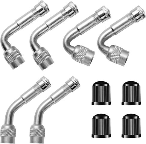 Car Tire Valve Stem Extenders, 45 Degree 90 Degree 135 Degree Tire Inflator Nozzle Extender, Brass Valve Extension Adaptor for Car, Dually Wheels Passenger Car, Motorcycle, Bike (6PCS) in Saudi Arabia