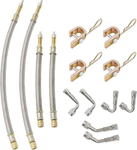 Stainless Steel Dually Valve Stem Extension Kit - Includes 4 Dual Tire Valve Extensions & 6 Valve Extender Adaptors (7.1 & 11.8 Inch) for Most Cars Trucks RVs in Saudi Arabia