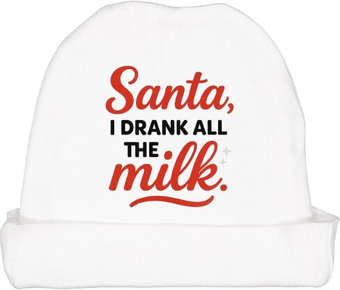 inktastic Santa I Drank All The Milk Funny Christmas Baby Beanie Hat in Saudi Arabia