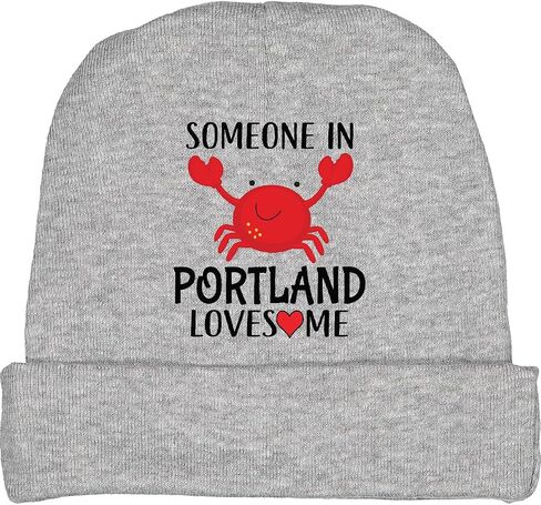 inktastic Someone in Portland Maine Loves Me Crab Baby Beanie Hat in Saudi Arabia