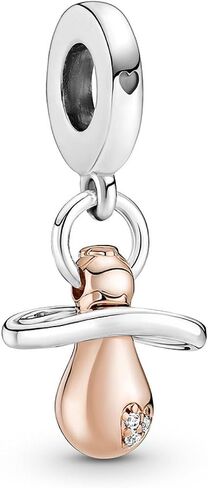 Pandora Baby Pacifier Dangle Charm Carm Moments Bracelets - Grading Women’s Jewelry - Gift for Women - Made Rose و Sterling Silver & Cubic Zirconia in Saudi Arabia