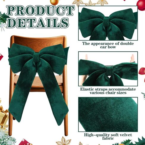 Janinka Set of 4 Halloween Chair Sashes Bows Covers Large Bat Shaped Bows Seat Covers for Chair Halloween Living Room Kitchen Bedroom Holiday Spooky Party Decorations(18.5 x 40 Inch) in Saudi Arabia