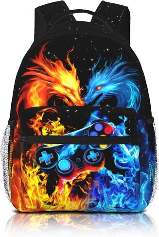 School Boys Backpack Ages 8-10 Abstract Dragon Backpack Fire Bookbag Water Resistant Bag Travel Hiking Camping Daypack For Kids Teens Boys Girls in Saudi Arabia