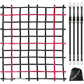 Cargo Net for Pickup Truck Bed with 4Pcs Ratchet Tie-Down Straps, 50"x66", (WLL) 1100lbs, Heavy Duty Storage Netting for Trailer's Cargo Carrier in Saudi Arabia