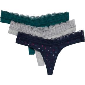 Tommy Hilfiger Women's Cotton Lace Thong Underwear 3-Pack in Kuwait