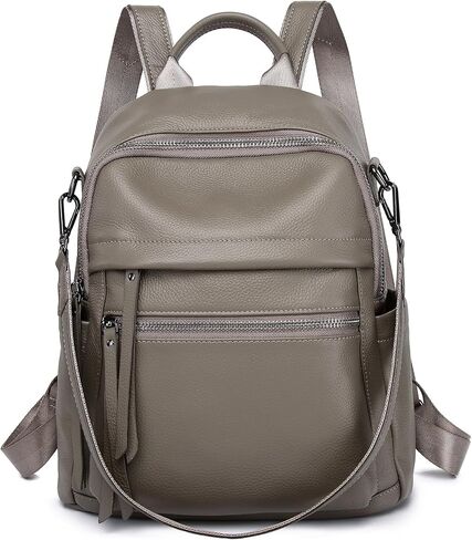 Genuine Leather Backpack Purse For Women Orange Brown Real Soft Leather Convertible Ladies Daypack Shoulder Bag in Kuwait