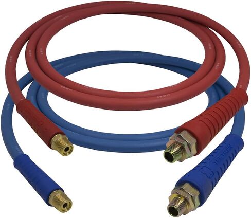 Tectran 13S15201 Color-Coded Straight Air Line Hose Assembly w/FLEXGrip-HD™ | Bend Restrictors & LIFESwivel Fittings | Red & Blue Set | Replaces HALDEX MCP615HRB | (15' Length) in Saudi Arabia