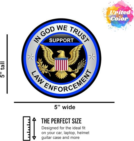 Law Enforcement Sticker 5x5 Inches - Strong Adhesive Waterproof Police Stickers - Does not Fade, Used for Car, Laptop, Truck, Water Bottle, Helmet, RV (Law Enforcement Sticker) in Saudi Arabia