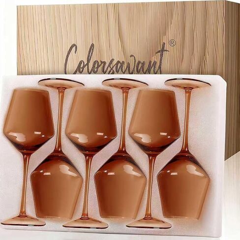 مجموعة كؤوس النبيذ الملونة 6-16oz كؤوس النبيذ متعددة الألوان مع الجذعية 【HandBlown】 مجموعة كؤوس النبيذ الملونة، كؤوس النبيذ الفريدة لحفل الزفاف دش الزفاف in Saudi Arabia