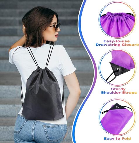 100 PCS Backretring Backpack Ballk ، 10 ألوان أكياس الرباط بالجملة ، حقيبة Cinch Gym الرياضية ، حقيبة ظهر رسم للبوليستر للرجال للنساء الرياضة الرياضية تسبح (16.5 × 13.3 بوصة) in Saudi Arabia