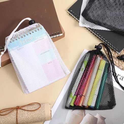 6Pcs Small Mesh Bags Black Small Drawstring Bags Nylon Bait Bag with Drawstrings Chum Bag for Saltwater Fishing Mesh Storage Drawstring Mini Travel Stuff for Lipstick Cosmetic Jewelry(2 Colour) in Saudi Arabia