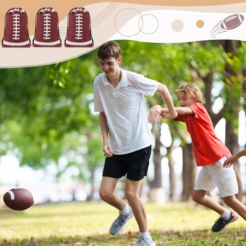 12 PCS Football Party Favors أكياس الرباط Bulk 4 × 6 بوصات قابلة لإعادة الاستخدام للرجبي حقائب جيدة مع السدادات كرة قدم هدايا لتخزين الصالة الرياضية لصالح لوازم تخزين السفر in Saudi Arabia