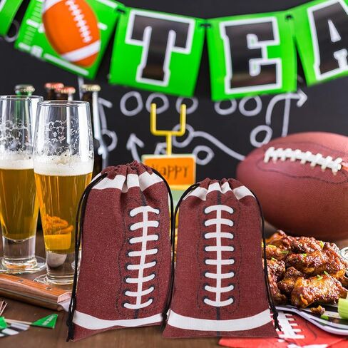 12 PCS Football Party Favors أكياس الرباط Bulk 4 × 6 بوصات قابلة لإعادة الاستخدام للرجبي حقائب جيدة مع السدادات كرة قدم هدايا لتخزين الصالة الرياضية لصالح لوازم تخزين السفر in Saudi Arabia