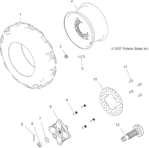Polaris Front NHS Tire, 22x7-12, Part 5413078 in Saudi Arabia