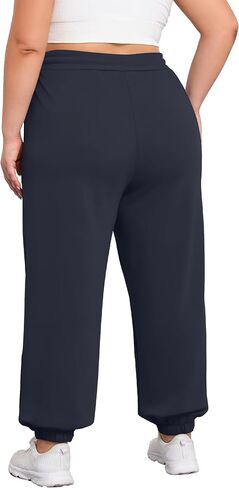 FOREYOND Plus Size Sweatpants for Women Casual Lounge Yoga Joggers Elastic Waist Workout Active Sweat Pants with Pockets in Saudi Arabia