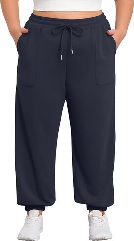 FOREYOND Plus Size Sweatpants for Women Casual Lounge Yoga Joggers Elastic Waist Workout Active Sweat Pants with Pockets in Saudi Arabia