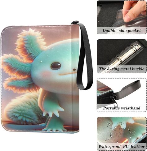 Cute Capybara Water Fruit Trading Card Binder for Cards, Card Album 4-Pockets for 400 Cards with Removable Sleeves PU Baseball Card Holder Football Sports Card Collection in Saudi Arabia