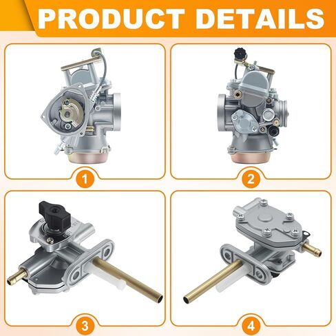 المكربن ​​+ صمام الوقود بيتكوك لـ Su-zuki Ozark LTZ 250 Quadsport 250 Carb 2004-2009 LTF 250 2x4 2WD 2002-2009 مفتاح إيقاف، 13200-05G01 in Saudi Arabia