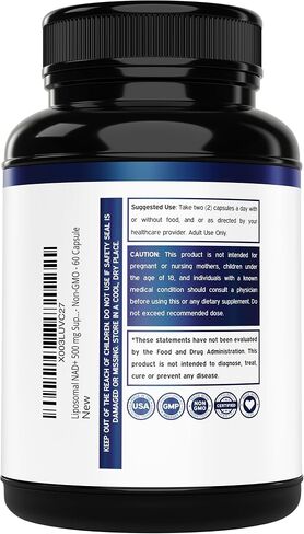 NAD Supplement (500mg of 95% Pure NAD+ Per Serving, 30 Day Supply) - NAD Booster Similar to Nicotinamide Riboside - (Third Party Tested, Vegan Safe, Non-GMO, No Fillers & Made in the USA) in Saudi Arabia