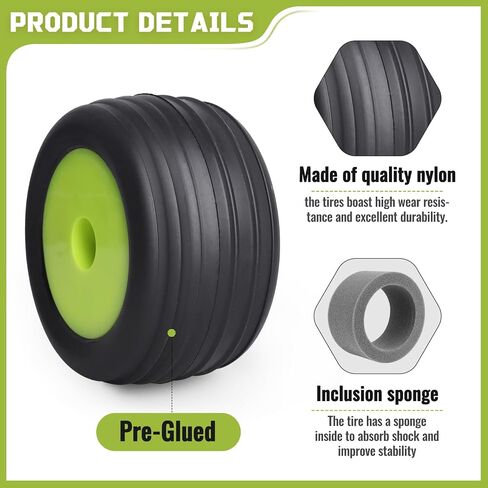 Mounted Front Wheels for Losi Mini T 2.0 Replacement 1/18 Off Road Directional Tires(Yellow) in Saudi Arabia
