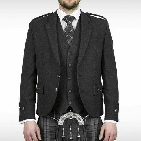 رمادي الرجل الرمادي 100 ٪ تويد الصوف الاسكتلندي Argyll Argyle kilt stack in Saudi Arabia