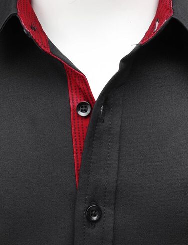 Boys Stretch Mulit-Use Dress Shirts Wrinkle Free Long Sleeve Button Down Shirts Formal Wedding Prom Shirts in Kuwait