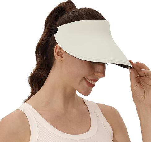 Wooh Sun Visor Hat للنساء والرجال ، حافة واسعة يديرون أقنعة للنساء ، وقبعات حماية من الشمس للغولف والرياضة والهواء الطلق in Kuwait