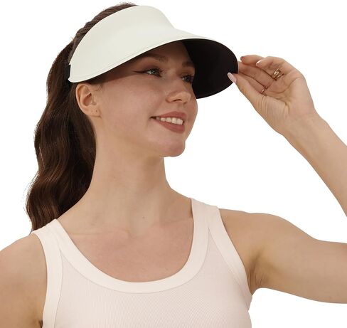 Wooh Sun Visor Hat للنساء والرجال ، حافة واسعة يديرون أقنعة للنساء ، وقبعات حماية من الشمس للغولف والرياضة والهواء الطلق in Kuwait