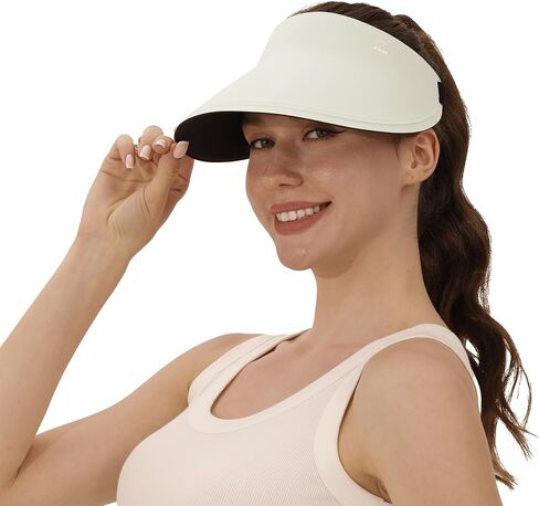 Wooh Sun Visor Hat للنساء والرجال ، حافة واسعة يديرون أقنعة للنساء ، وقبعات حماية من الشمس للغولف والرياضة والهواء الطلق in Kuwait