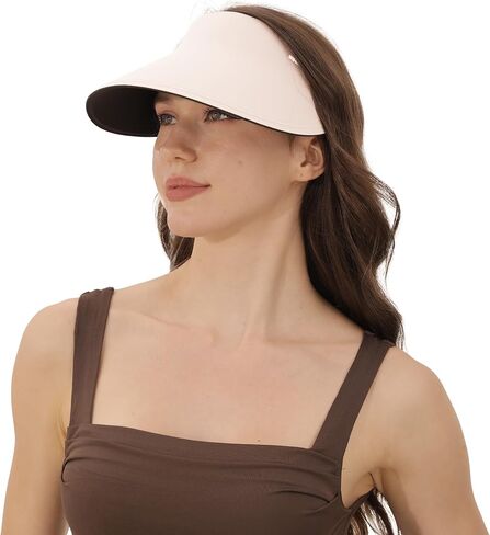 Wooh Sun Visor Hat للنساء والرجال ، حافة واسعة يديرون أقنعة للنساء ، وقبعات حماية من الشمس للغولف والرياضة والهواء الطلق in Kuwait