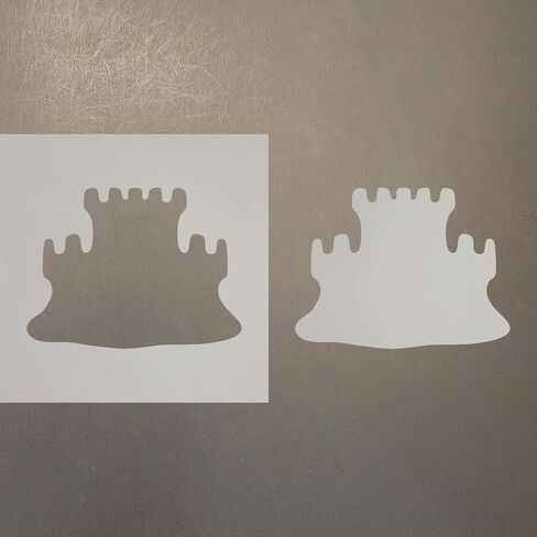 Sand Castle Reusable Mylar Stencil - Art Craft Supplies New Sizes (8") in Saudi Arabia