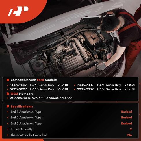 مجموعة خط أنابيب خرطوم سخان A-premium متوافقة مع Ford F-250 Super Duty ، F-350 Super Duty ، F-450 Super Duty ، F-550 Super Duty 2005-2007 ، V8 6.0L ، منفذ للمحرك in Saudi Arabia