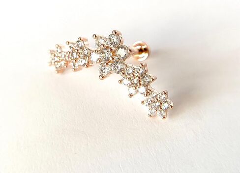 1 قطعة مذهلة خمسة من CZ Gem Flower Labret داخليًا ملولبًا - Monroe - Tragus - Helix- 16g - مجوهرات الجسم in Saudi Arabia