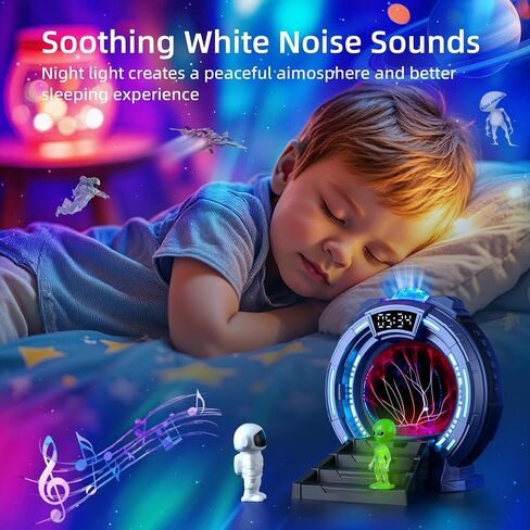 Space Star Galaxy Night Light Aurora Projector,Christmas LED Plasma Light/Clock,Child Bedroom,White Noise/Bluetooth Speaker/Adults/Kids' Room Decor Lamps,Christmas/Birthday Gift(Blue) in Saudi Arabia