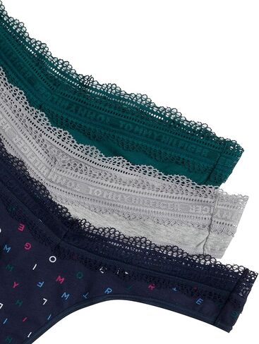 Tommy Hilfiger Women's Cotton Lace Thong Underwear 3-Pack in Kuwait