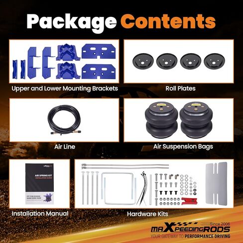 maXpeedingrods 7500 lbs Rear Air Suspension Bags Kit for Dodge Ram 2500 4WD 2003-2013 and Ram 3500 4WD 2003-2018 Air Helper Spring Bag Kit Gray in Saudi Arabia