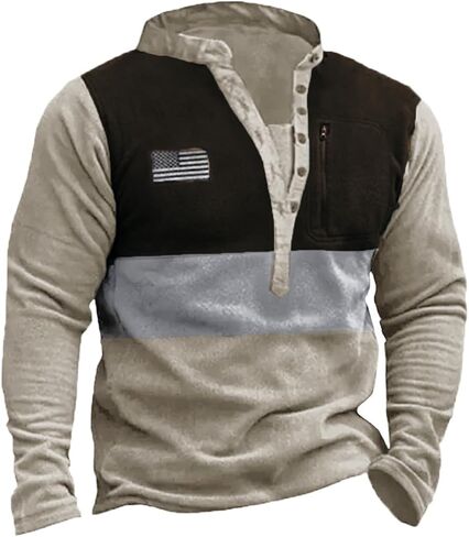 HARGLESMAN Mens Fleece Sweatshirts American Flag Patriotic Tactical Pullover in Saudi Arabia