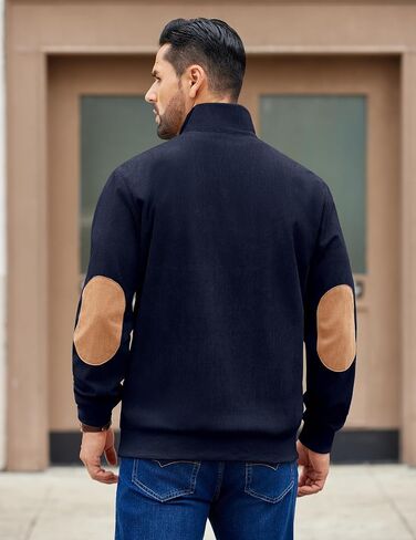 COOFANDY Mens Corduroy Sweatshirt Long Sleeve Pullover Quarter Button Fall Sweat Shirts in Saudi Arabia