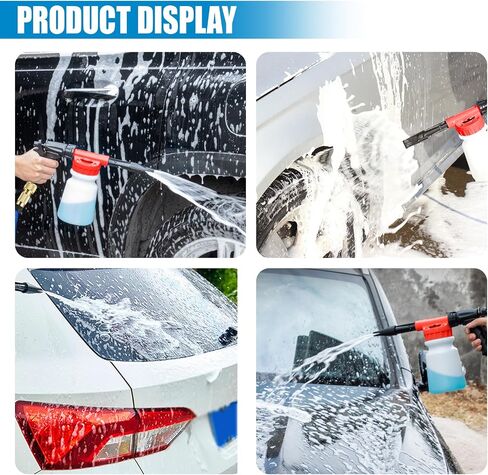 Car Wash Foam Gun, Foam Cannon for Hose, Professional Car Foam Sprayer with 6 Levels Foam Concentration, Spray Gun Cleaner, Connects to Any Garden Hose (Blue) in Saudi Arabia