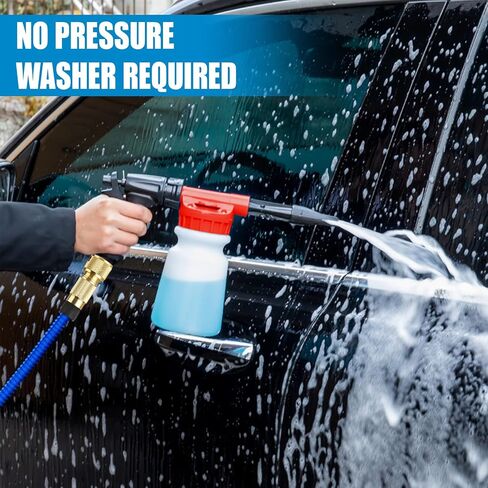 Car Wash Foam Gun, Foam Cannon for Hose, Professional Car Foam Sprayer with 6 Levels Foam Concentration, Spray Gun Cleaner, Connects to Any Garden Hose (Blue) in Saudi Arabia