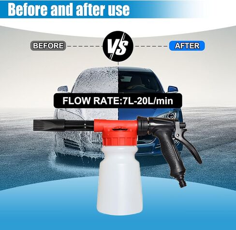 Car Wash Foam Gun, Foam Cannon for Hose, Professional Car Foam Sprayer with 6 Levels Foam Concentration, Spray Gun Cleaner, Connects to Any Garden Hose (Blue) in Saudi Arabia