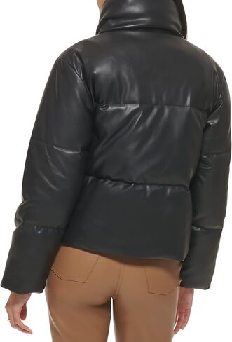 Levi's Women's Vegan Leather Quilted Short Puffer Jacket in Saudi Arabia