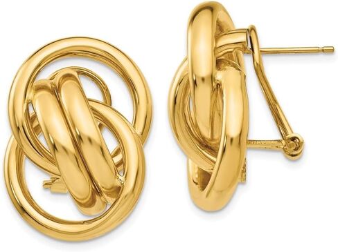 14K Yellow Gold Polished Fancy Omega Back Post Earrings in Saudi Arabia