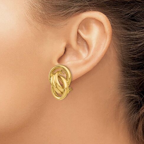 14K Yellow Gold Polished Fancy Omega Back Post Earrings in Saudi Arabia