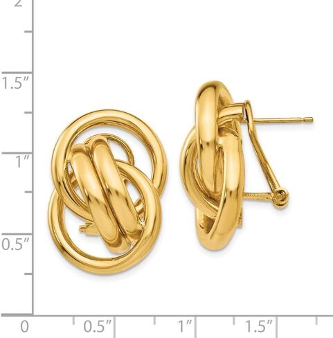14K Yellow Gold Polished Fancy Omega Back Post Earrings in Saudi Arabia