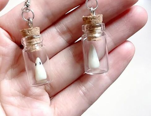 Cute Clip on Earrings for Women Non Pierced Funny Moss Ghost In A Bottle Glow The Dark Halloween Jewelry Idea Novelty in Saudi Arabia