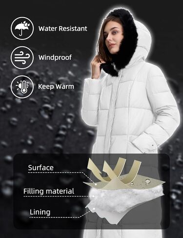Fengbay Long Puffer Coat Women Down Jacket Parkas Waterproof Warm Long Winter Coats for Women With Hood in Saudi Arabia