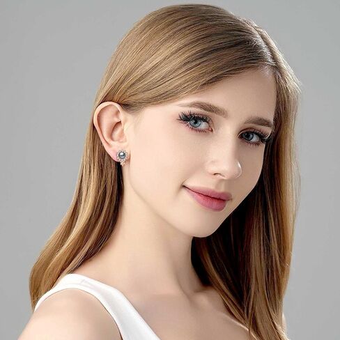 EVEVIC Austrian Crystal Pearl Clip On Earrings for Women Non Pierced Earings 14K Gold Plated Hypoallergenic Jewelry in Saudi Arabia